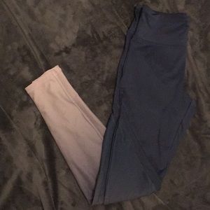 Blue and pink active wear leggings